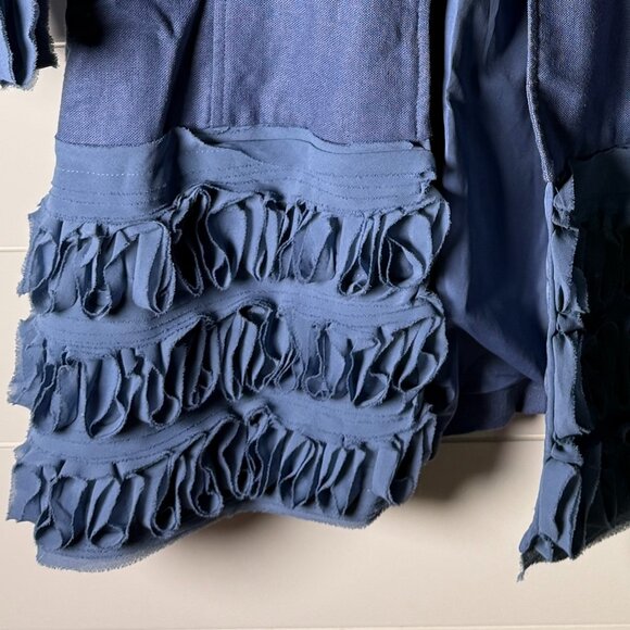 Multiples Women's Periwinkle Linen Blend Blazer Jacket | 3/4 Sleeves | XL - Picture 6 of 6